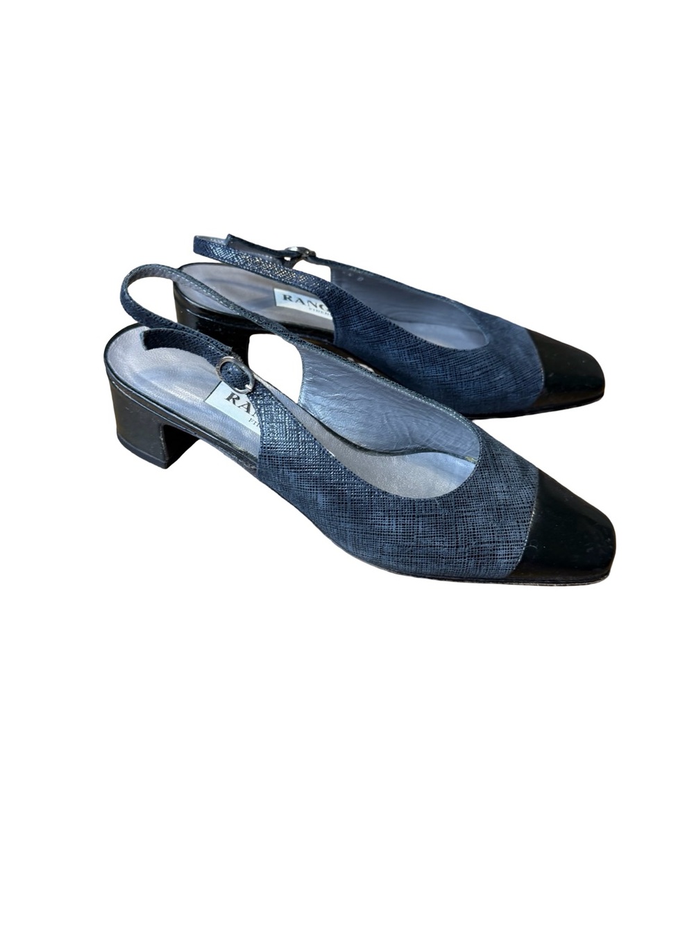👠 Rangoni Firenze Slingback Heels Women’s Size 5.5B Leather Cap Toe Made Italy 👠